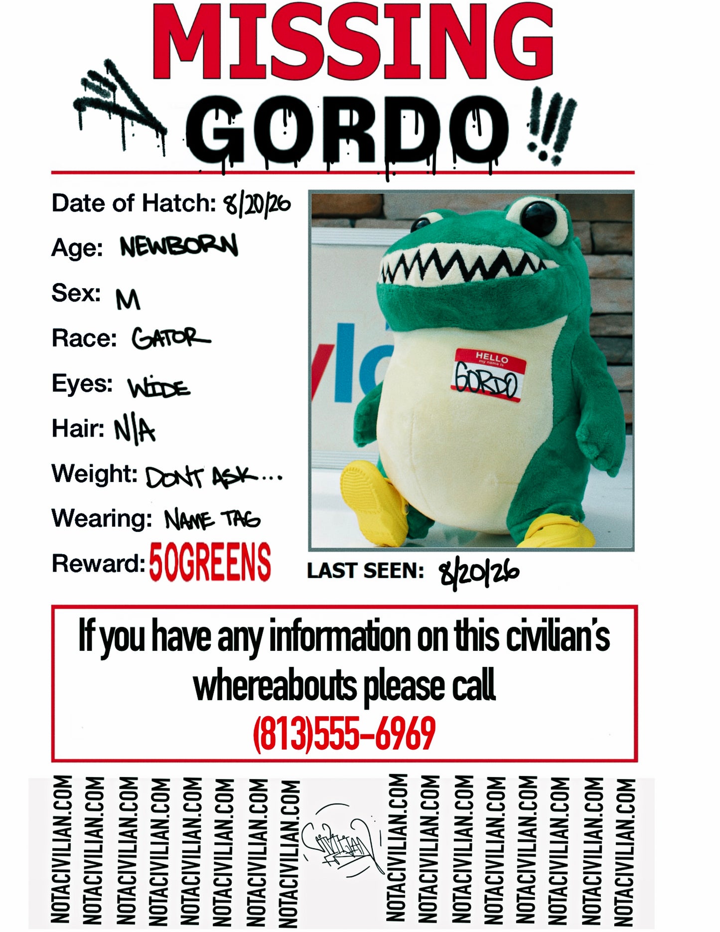 Gordo The Gator Collectible (Pre-Order)